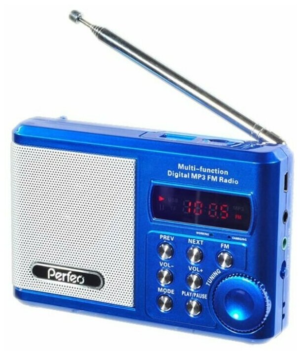 Perfeo Мини аудио Sound Ranger УКВ FM MP3 1000mAh синий 30002173