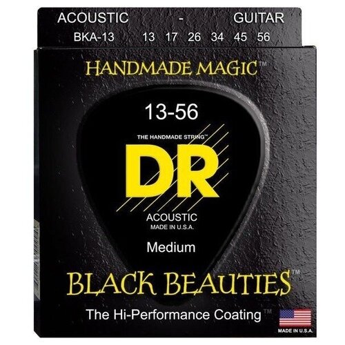 Струны для акустической гитары DR String BKA-13 BLACK BEAUTIES струны для акустической гитары dr rpmh 13