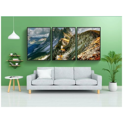 фото Набор модулных постеров для интерьера "доломиты, горы, италия" 60x90 см. в тубусе, без рамки lotsprints