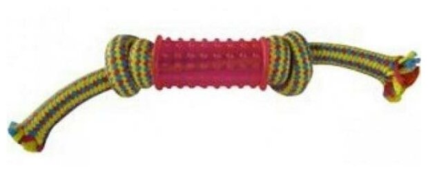 Papillon Игрушка для собак "Плетеная веревка с пластиковой гантелькой", 24см, 0,06 кг - фотография № 2