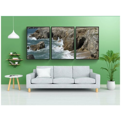 фото Набор модулных постеров для интерьера "бретань, франция, скалы" 60x90 см. в тубусе, без рамки lotsprints