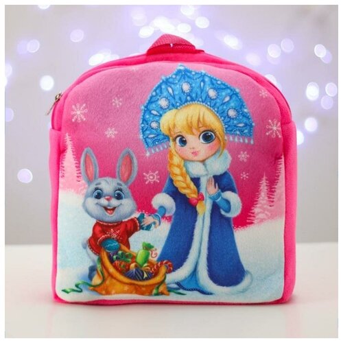 фото Рюкзак детский «снегурочка и зайчик», новогодний, 24х24 см milo toys