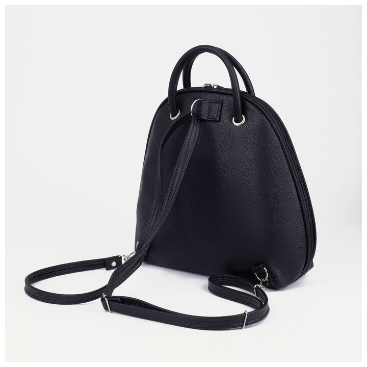 Сумка-рюкзак на молнии, цвет чёрный - фотография № 2