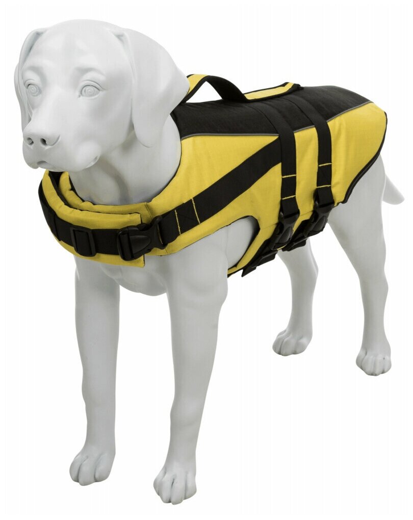 Спасательный жилет для собак "Trixie" XL: 65 см/60–96 см цвет: жёлтый чёрный
