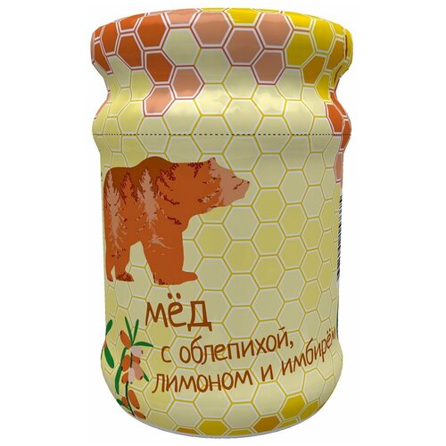 Мёд с облепихой, лимоном и имбирем, ТМ "Ягоды Карелии" 320 гр