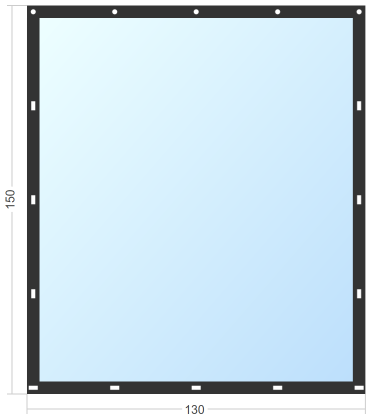 Мягкое окно Софтокна 130х150 см съемное, Скоба-ремешок, Прозрачная пленка 0,7мм, Черная окантовка, Комплект для установки - фотография № 2