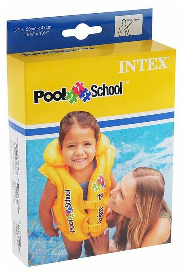 Детский надувной жилет Pool school желтый (3-6 лет) Intex 58660 - фотография № 4