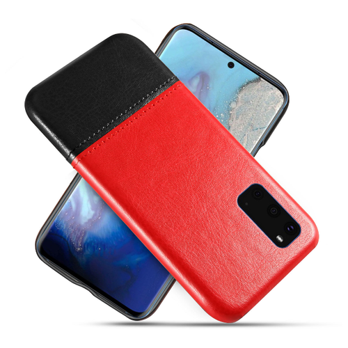 фото Чехол панель-накладка mypads для samsung galaxy s20 ultra 5g обтянутый качественной импортной кожей двухцветный дизайнерский с элегантной прошивкой красный-черный