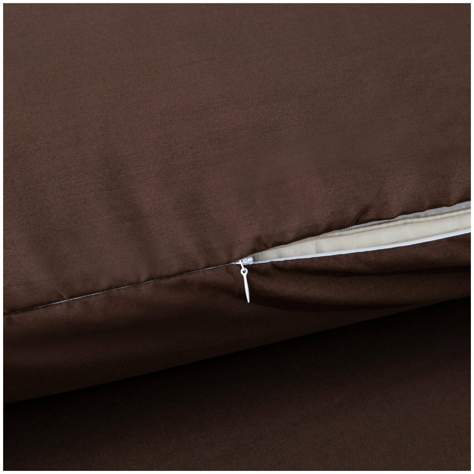 Комплект постельного белья ситрейд Евро однотонный коричневый с простыней на резинке, Сатин, наволочки 50x70, 70x70 по 2 шт. - фотография № 20