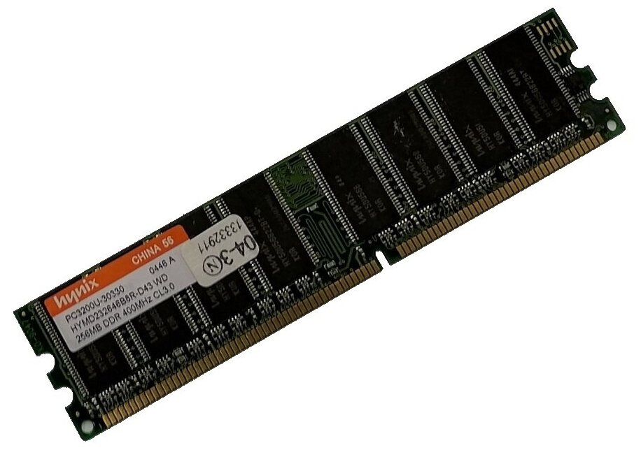 ОЗУ Dimm 256Mb PC-3200(400)DDR Hynix HYMD232646B8R-D43 WD