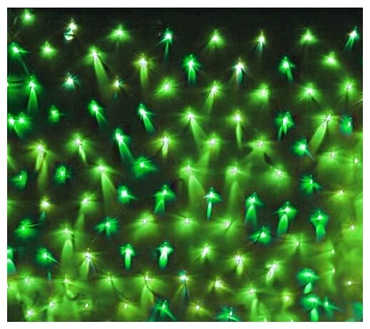 Гирлянда Сетка 1.5*1 м, 144 зеленых LED ламп, прозрачный ПВХ, уличная, соединяемая, IP44, SNOWHOUSE NTLD144-G-E