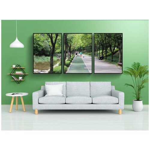 фото Набор модулных постеров для интерьера "парк, ходить, улица" 60x90 см. в тубусе, без рамки lotsprints