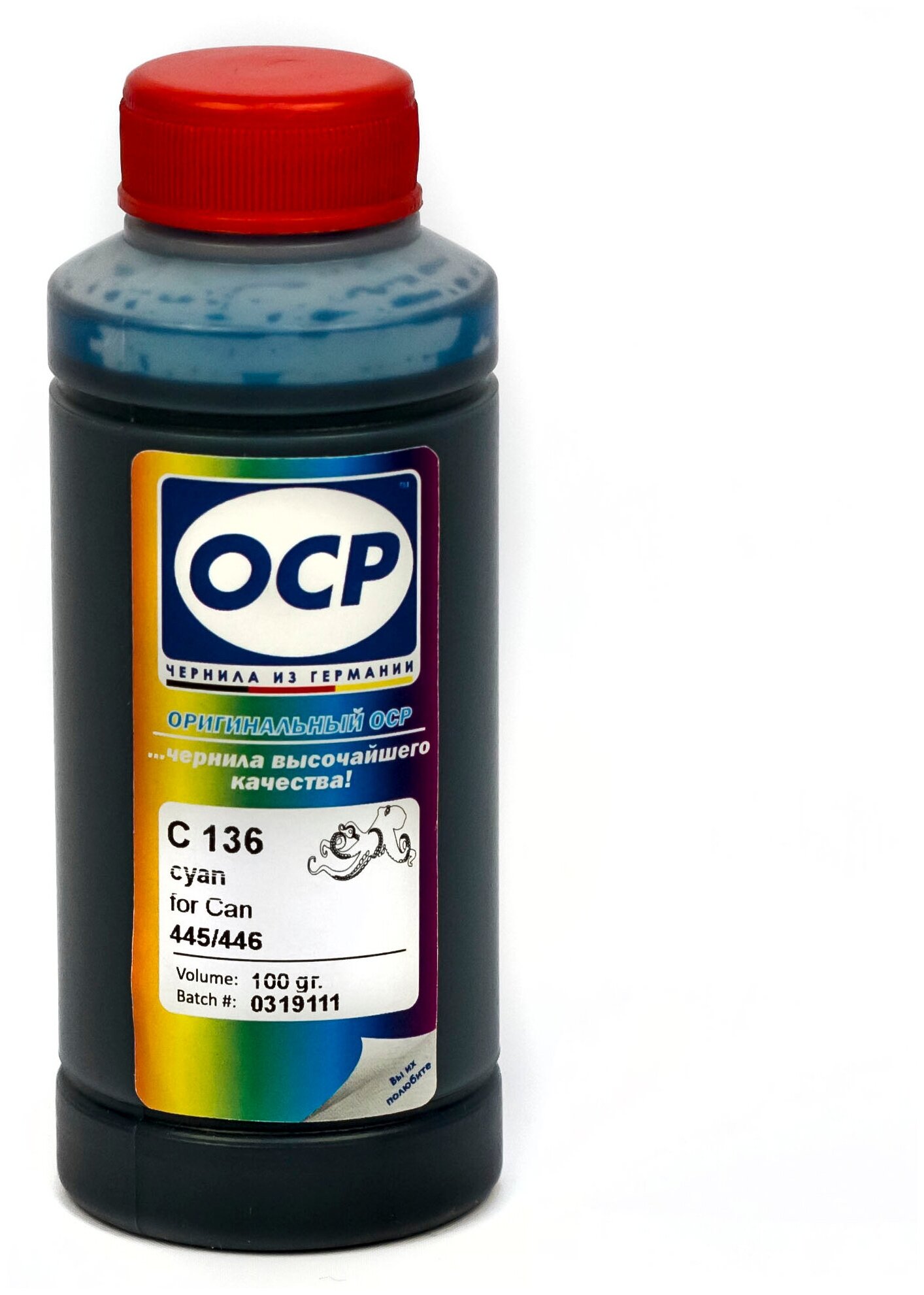 Чернила OCP C136 голубые водорастворимые для картриджей Canon CL-446 и CL-446XL 100мл.