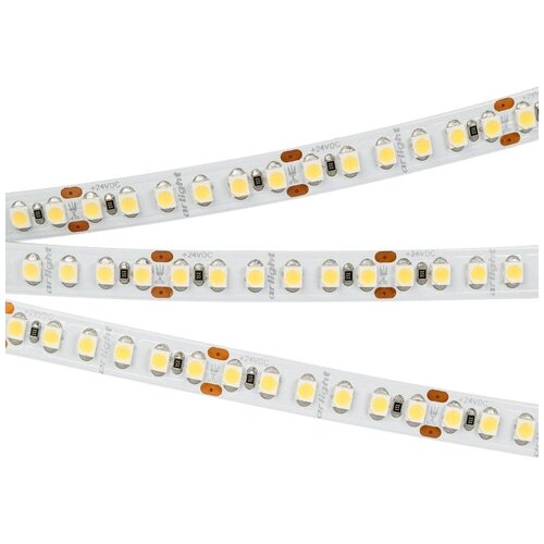 Светодиодная лента RT-A180-8mm 24V Warm2400 (14.4 W/m, IP20, 3528, 5m) (ARL, Открытый) 5м