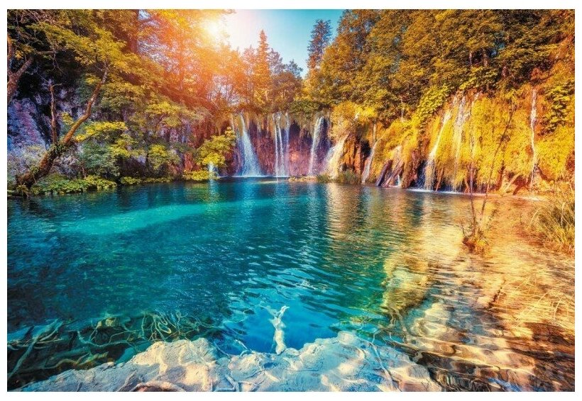 Фотообои Milan Лазурный водопад, M608, 200х135 см, виниловые на флизелиновой основе