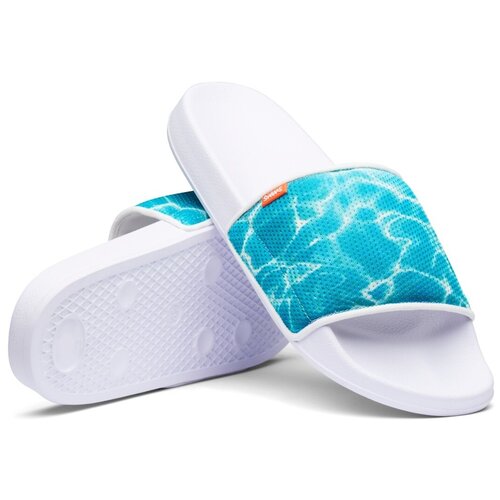 фото Мужские шлепанцы lounge pool slide (aqua/white, 12) swims