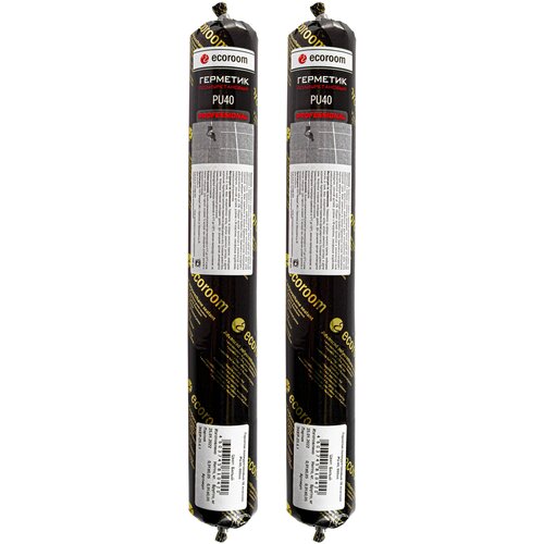 Универсальный строительный полиуретановый клей герметик для швов EcoRoom PU40, 600 мл высокопрочный, высокоэластичный, устойчив к УФ, белый, 2 шт.