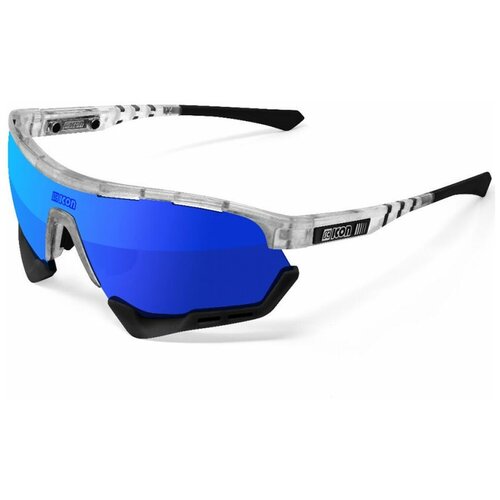 Солнцезащитные очки Scicon 99009, монолинза, оправа: пластик, спортивные, зеркальные, с защитой от УФ