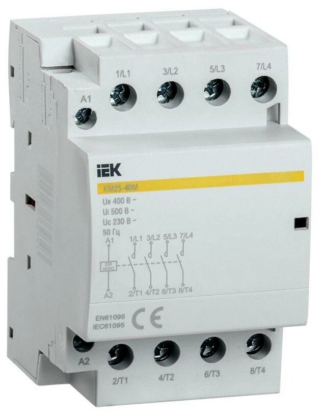 Контактор модульный КМ25-40М AC/DC IEK MKK21-25-40 (3шт.)