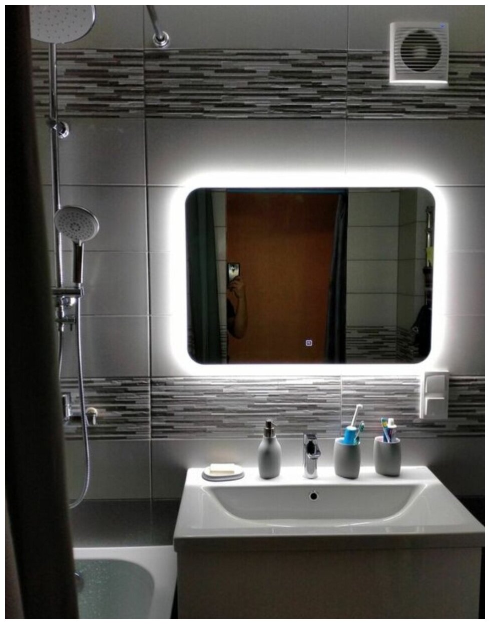Зеркало для ванной с сенсорной подсветкой BelBagno / VAIDIRI V0001LZ4/80 см х 60 см - фотография № 7