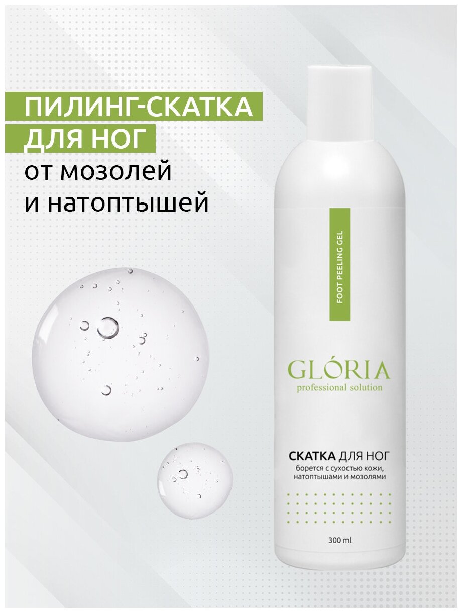 GLORIA Пилинг скатка для ног - Кератолитик с мочевиной для педикюра, 300 мл