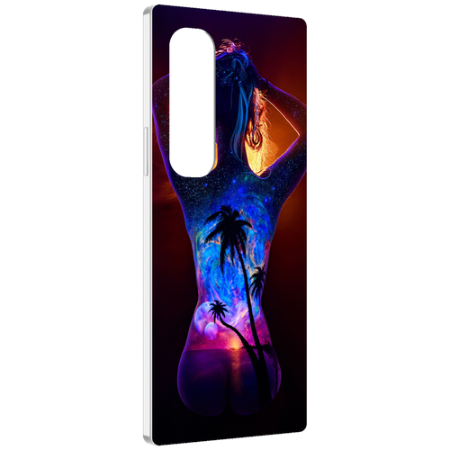 Чехол MyPads Девушка-и-пальмы женский для Samsung Galaxy Z Fold 4 (SM-F936) задняя-панель-накладка-бампер