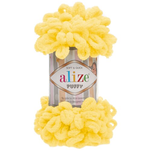 фото Набор для вышивания alize puffy.216 пряжа ализе puffy цв.216 желтый