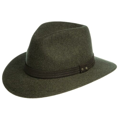 фото Шляпа федора laird, шерсть, утепленная, размер 59, зеленый