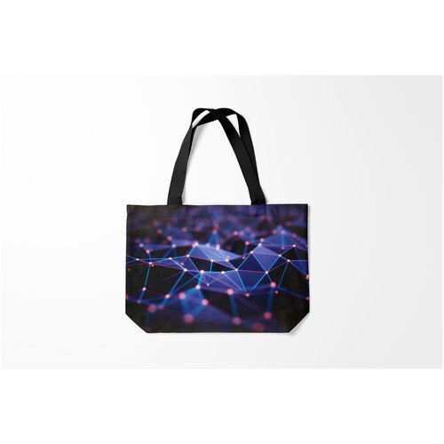 фото Сумка-шоппер / 46х35 см / популярные иллюстрации / текстуры 3d блики burnettie