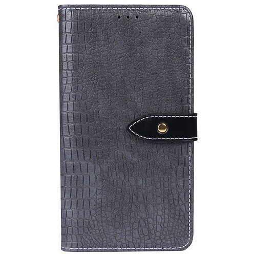 фото Чехол-книжка mypads для huawei honor 10x lite/huawei p smart 2021 (ppa-lx1) с фактурной прошивкой рельефа кожи крокодила с застежкой и визитницей серый