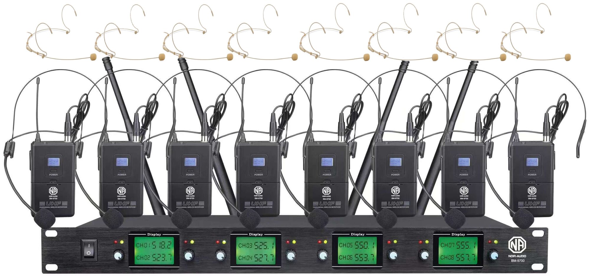 Беспроводной микрофон NOIR-audio BM-9700-HS32 с 16 беспроводными головными микрофонами