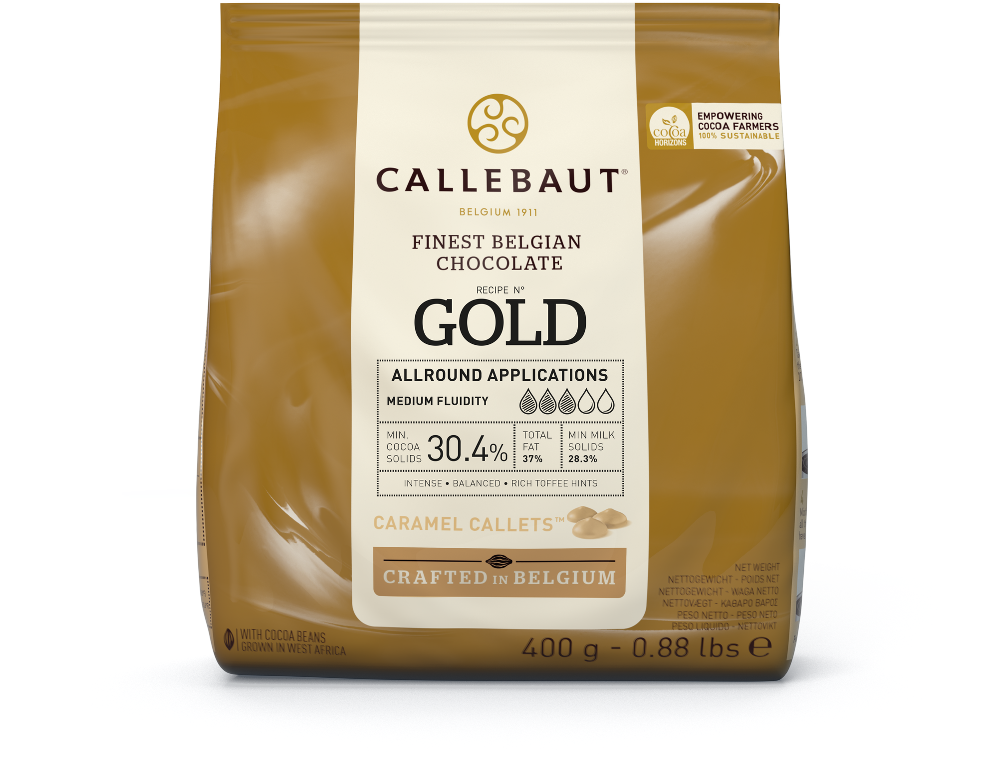 Шоколад Callebaut Gold белый с карамелью 400 г (CHK-R30GOLD-E0-D94)