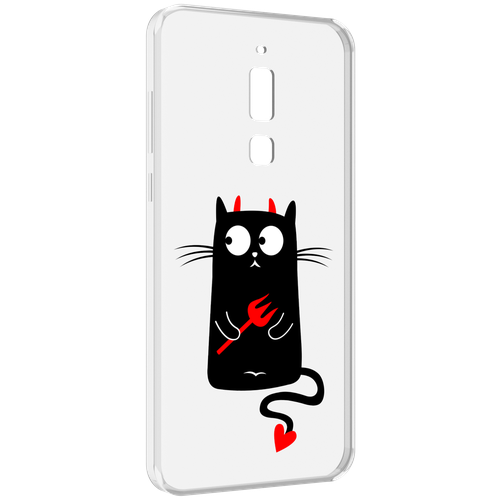 Чехол MyPads Кот демон для Meizu M6T задняя-панель-накладка-бампер чехол mypads крутой кот для meizu m6t задняя панель накладка бампер