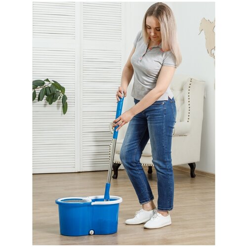 Набор для уборки Spin Mop Pro 360 (швабра, ведро со стальной центрифугой)