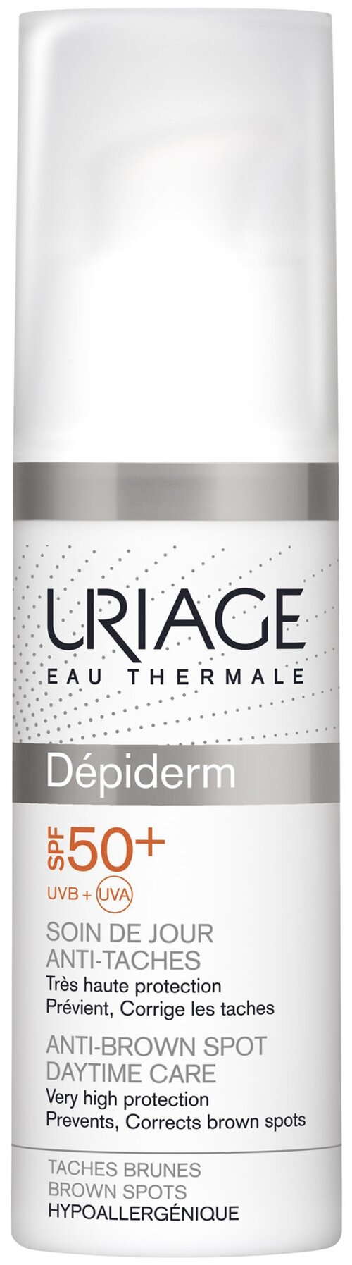 Uriage Depiderm Anti-Brown Spot Daytime Care Дневной крем-уход для лица против пигментных пятен SPF 50+, 30 мл