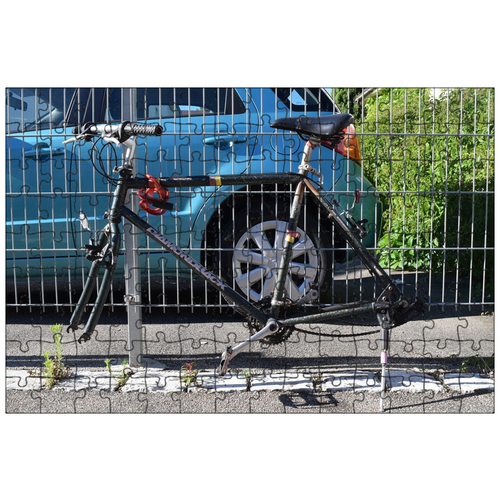 фото Магнитный пазл 27x18см."велосипед, украденный, рамка" на холодильник lotsprints