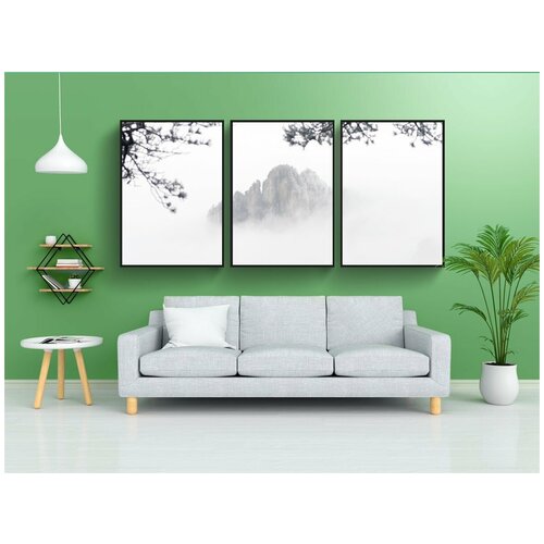 фото Набор модулных постеров для интерьера "хуаншань, зима, горы" 60x90 см. в тубусе, без рамки lotsprints