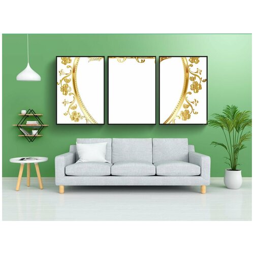 фото Набор модулных постеров для интерьера "сердце, рамка, граница" 60x90 см. в тубусе, без рамки lotsprints