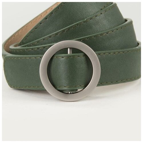 фото Ремень женский, ширина 2,3 см, гладкий, пряжка металл, цвет зелёный mikimarket