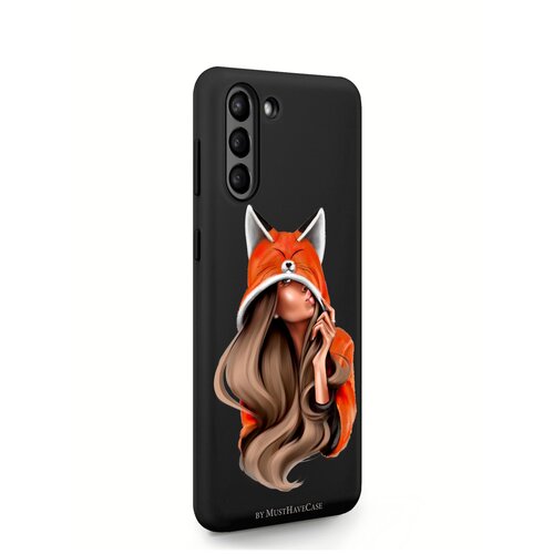 фото Черный силиконовый чехол musthavecase для samsung galaxy s21+ foxy girl/ лисичка для самсунг галакси с21+ противоударный
