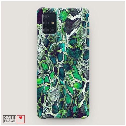 фото Чехол пластиковый samsung galaxy a51 зеленая кожа змеи case place