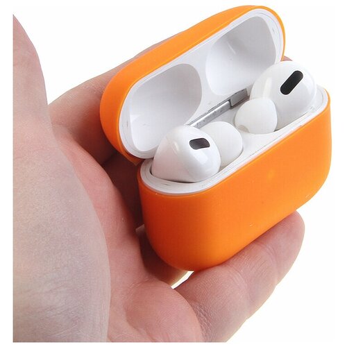 фото Ультратонкий силиконовый чехол для airpods pro skiico / чехол для эирподс про оранжевый
