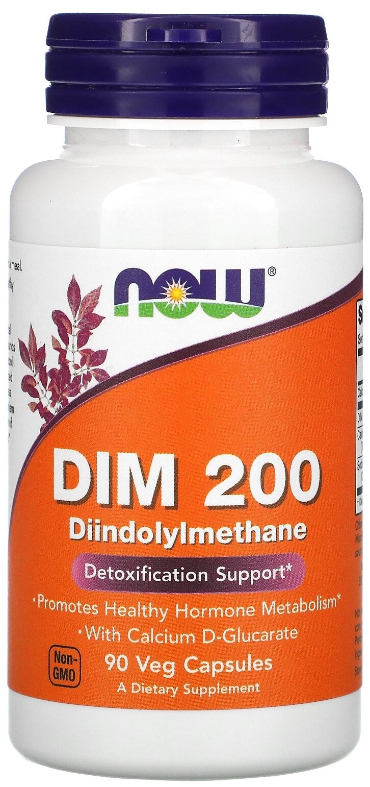 Капсулы NOW DIM 200 (Diindolylmethane), 90 шт.