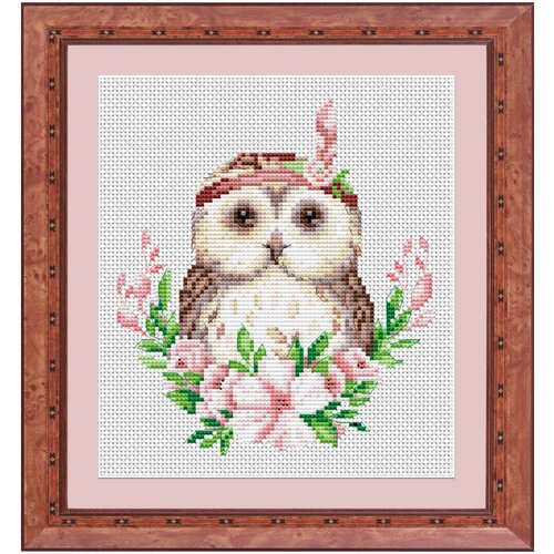фото Набор для вышивания крестом чудо-холст "совенок" 15х17 см