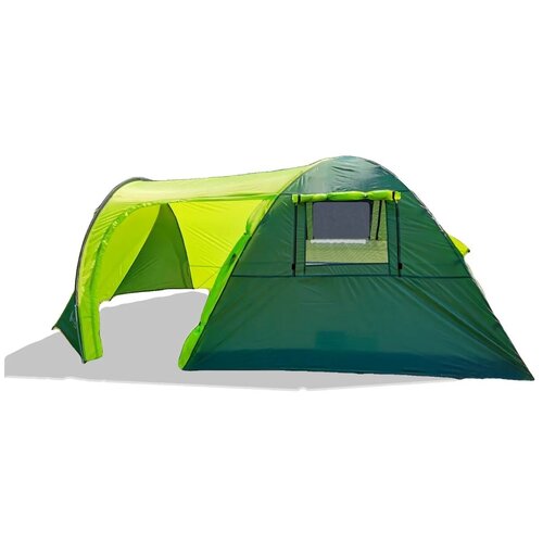 фото Палатка 3-4 местная, с тамбуром, 2 входа, (2 слоя) дуги стекловолокно, вес 3,8 кг. mimir-1504-3 (зеленый) fantom