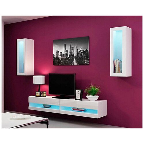 Гостиная Виго нью 11 Белый Фасадный 0101