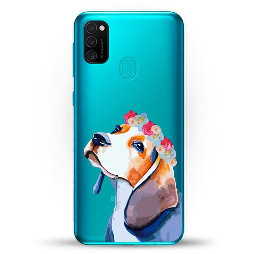 Силиконовый чехол Бигль на Samsung Galaxy M21 матовый силиконовый чехол sweet unicorns dreams на samsung galaxy m21 самсунг галакси м21