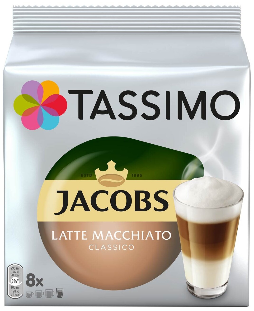 Набор кофе в капсулах Tassimo Latte Macchiato Classico 5 упаковок * 8 порций - фотография № 3