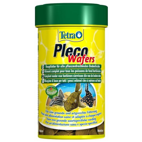 Pleco Wafer 100мл, корм для травоядных донных рыб корм для рыб tetra pleco veggie wafers для сомиков присосок 250мл 110г