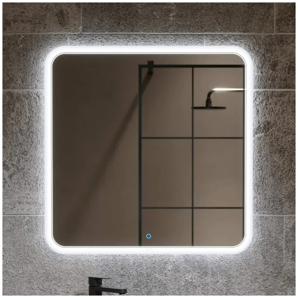 Зеркало интерьерное Alavann Anna 80x80 см, LED подсветка, сенсорный выключатель, диммер